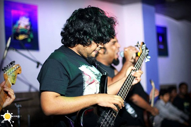 Primitiv bassist Riju Dasgupta, vocalist Nitin Rajan and guitarist Kiron Kumar