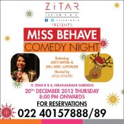 Miss Behave (Flyer Courtesy - Zitar Indian R&B)