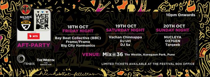 Bacardi NH7 Weekender - Official After Party @ Mix@36 - The Westin
