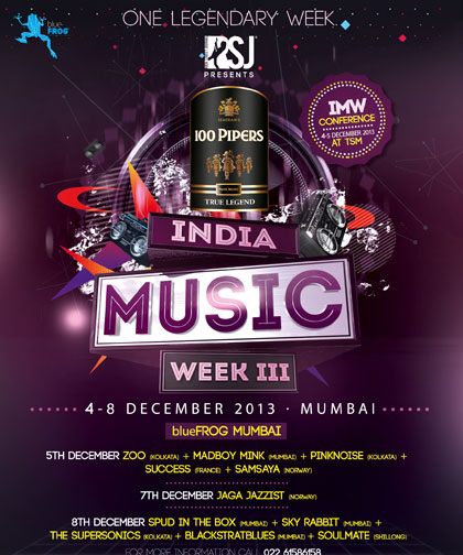 India Music Week: Spud in the Box (Mumbai), Skyrabbit (Mumbai), The Supersonics (Kolkata), Blackstratblues (Mumbai), Soulmate (Shillong)  @ Blue Frog
