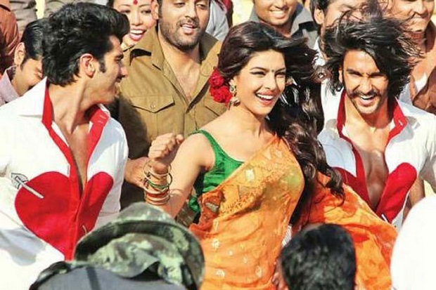 Arjun Kapoor, Ranveer Singh and Priyanka Chopra in a still from "Gunday"