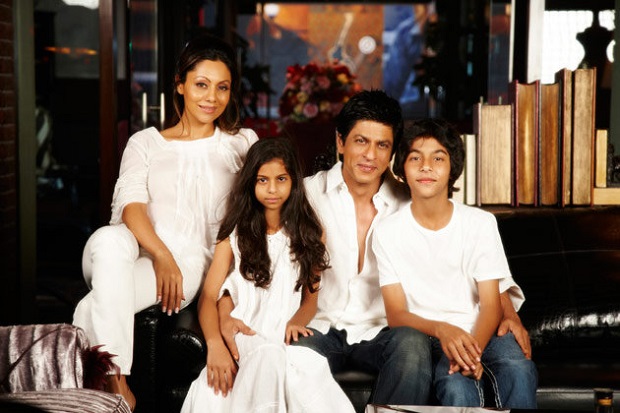 SRK with family, minus third child Abram